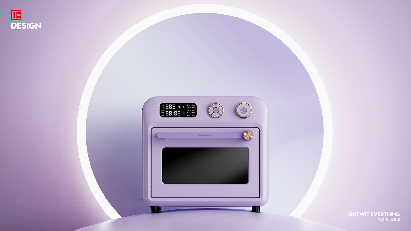 oven，Electric oven，Macro wing design，product design，Daewoo oven，Product rendering，Household appliances，