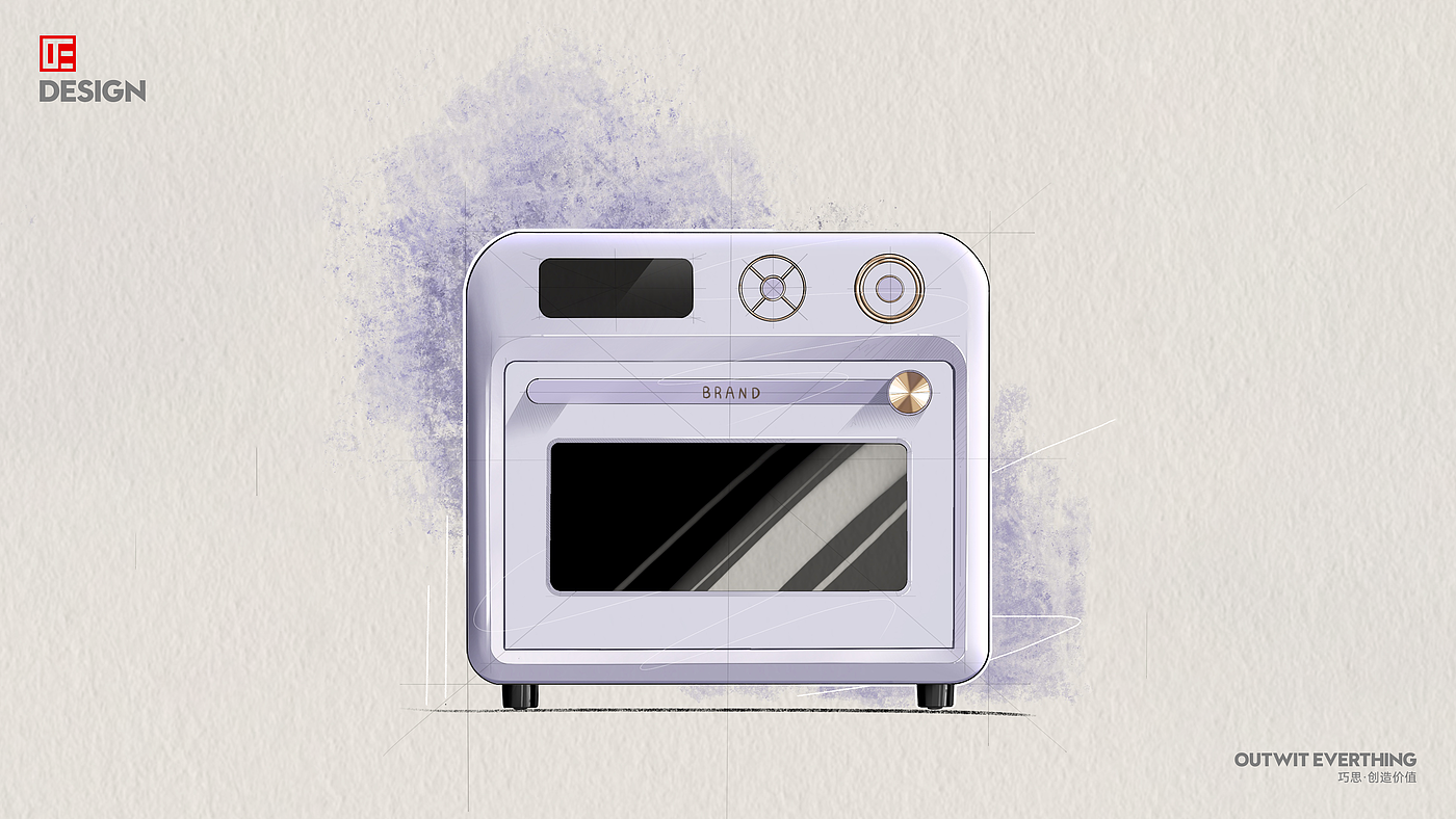 oven，Electric oven，Macro wing design，product design，Daewoo oven，Product rendering，Household appliances，