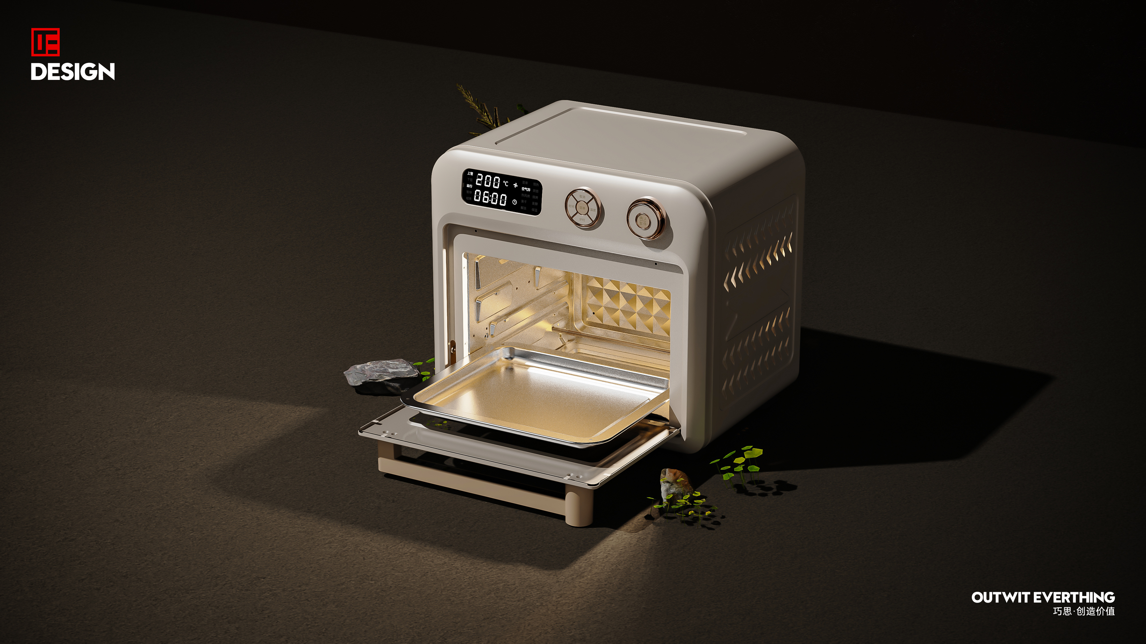 oven，Electric oven，Macro wing design，product design，Daewoo oven，Product rendering，Household appliances，