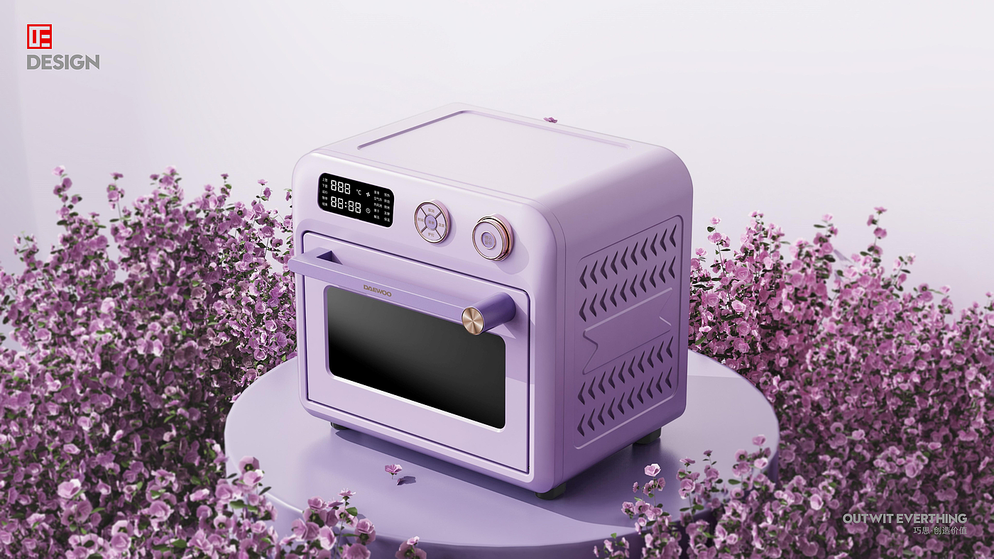 oven，Electric oven，Macro wing design，product design，Daewoo oven，Product rendering，Household appliances，