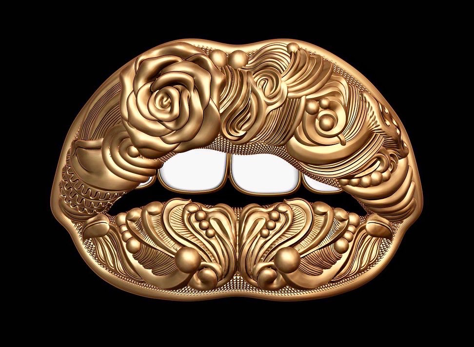 Jewellery，customized，carving，Mouth，Zbrush，keyshot，modeling，Render，