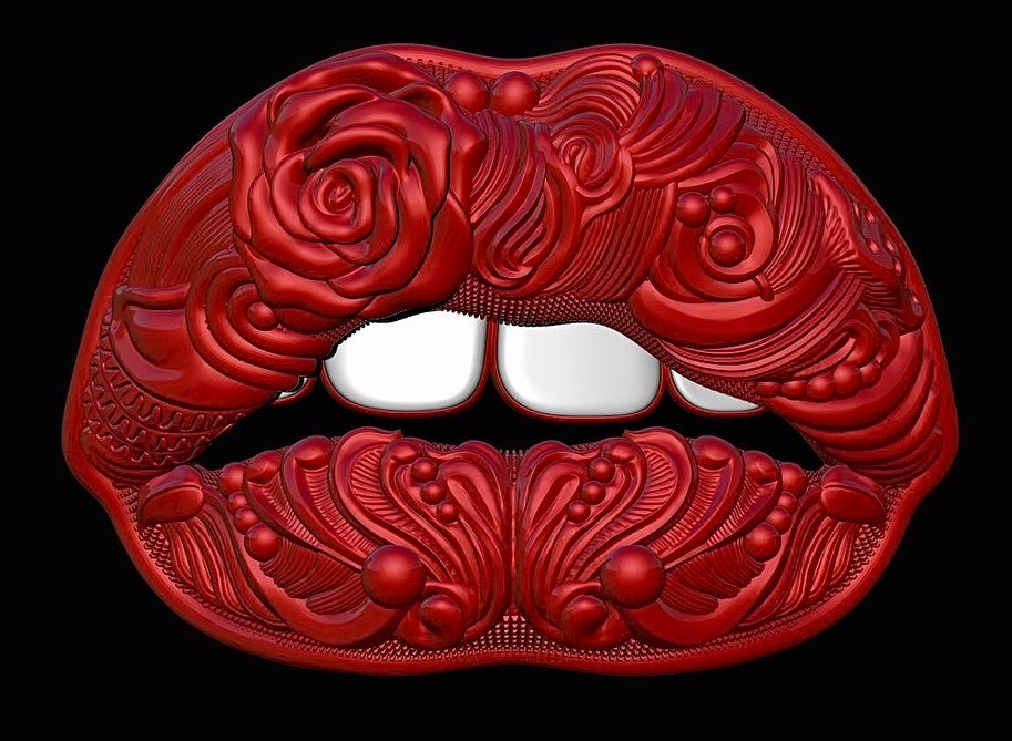 Jewellery，customized，carving，Mouth，Zbrush，keyshot，modeling，Render，