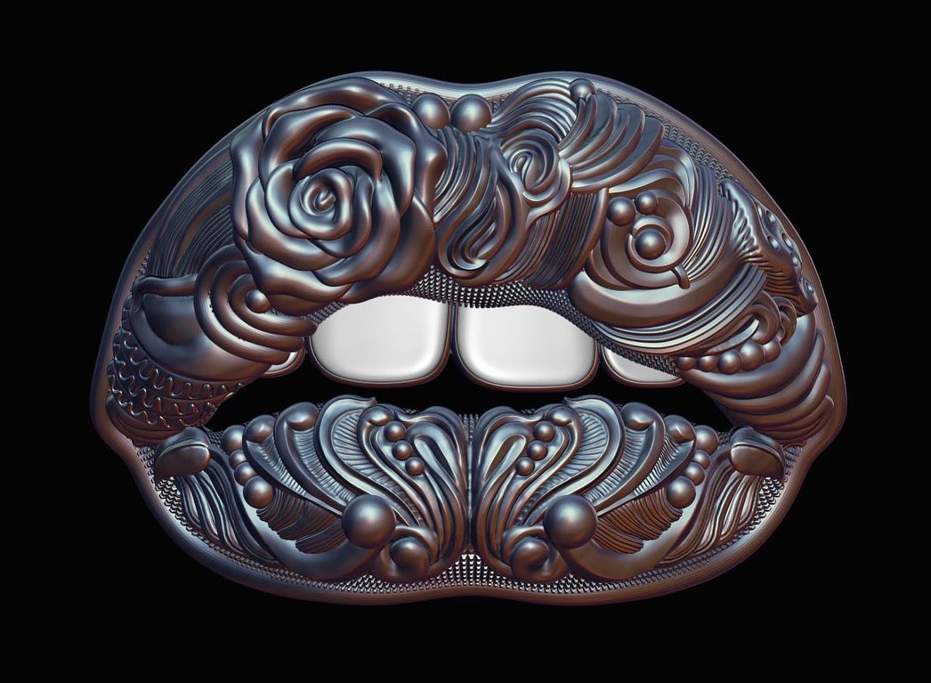 Jewellery，customized，carving，Mouth，Zbrush，keyshot，modeling，Render，