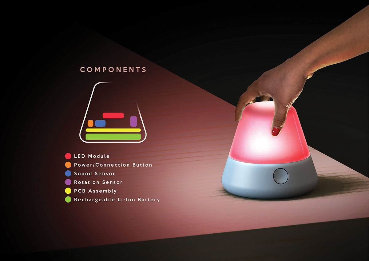 LUME，Sleep lamp，Wireless connection，Red light，Purkinje effect，