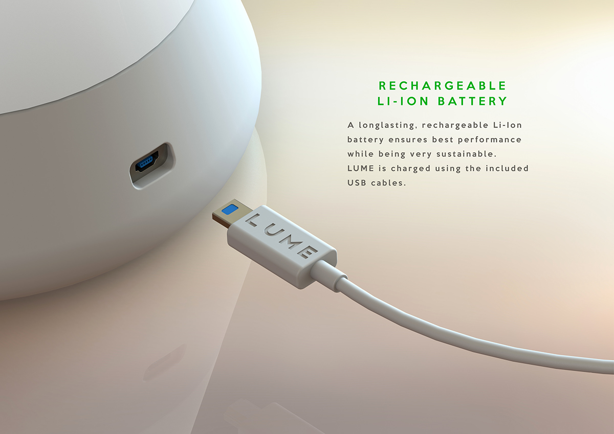 LUME，Sleep lamp，Wireless connection，Red light，Purkinje effect，