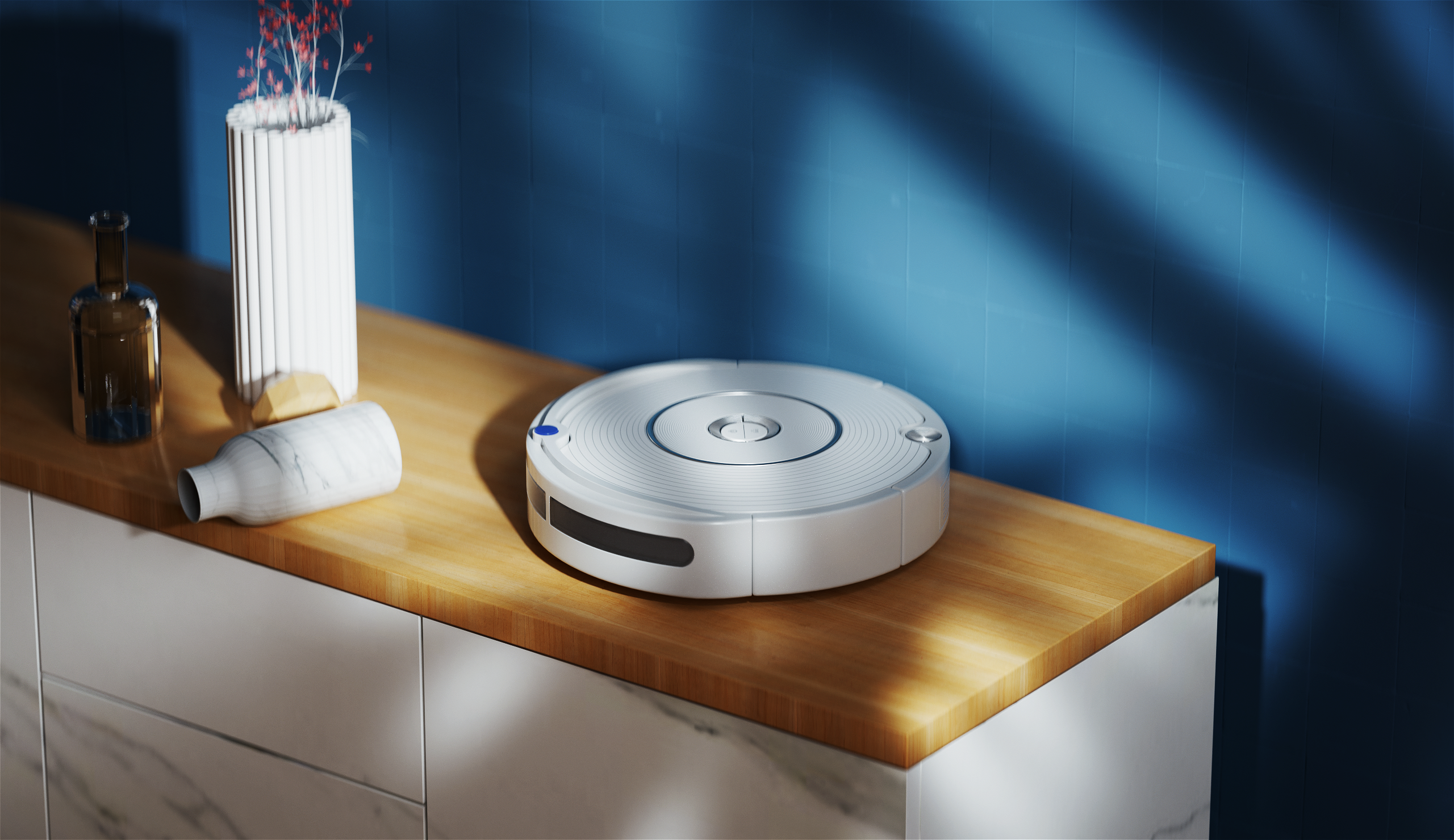 Product rendering，three-dimensional，octane，c4d，articles for daily use，Sweeping robot，