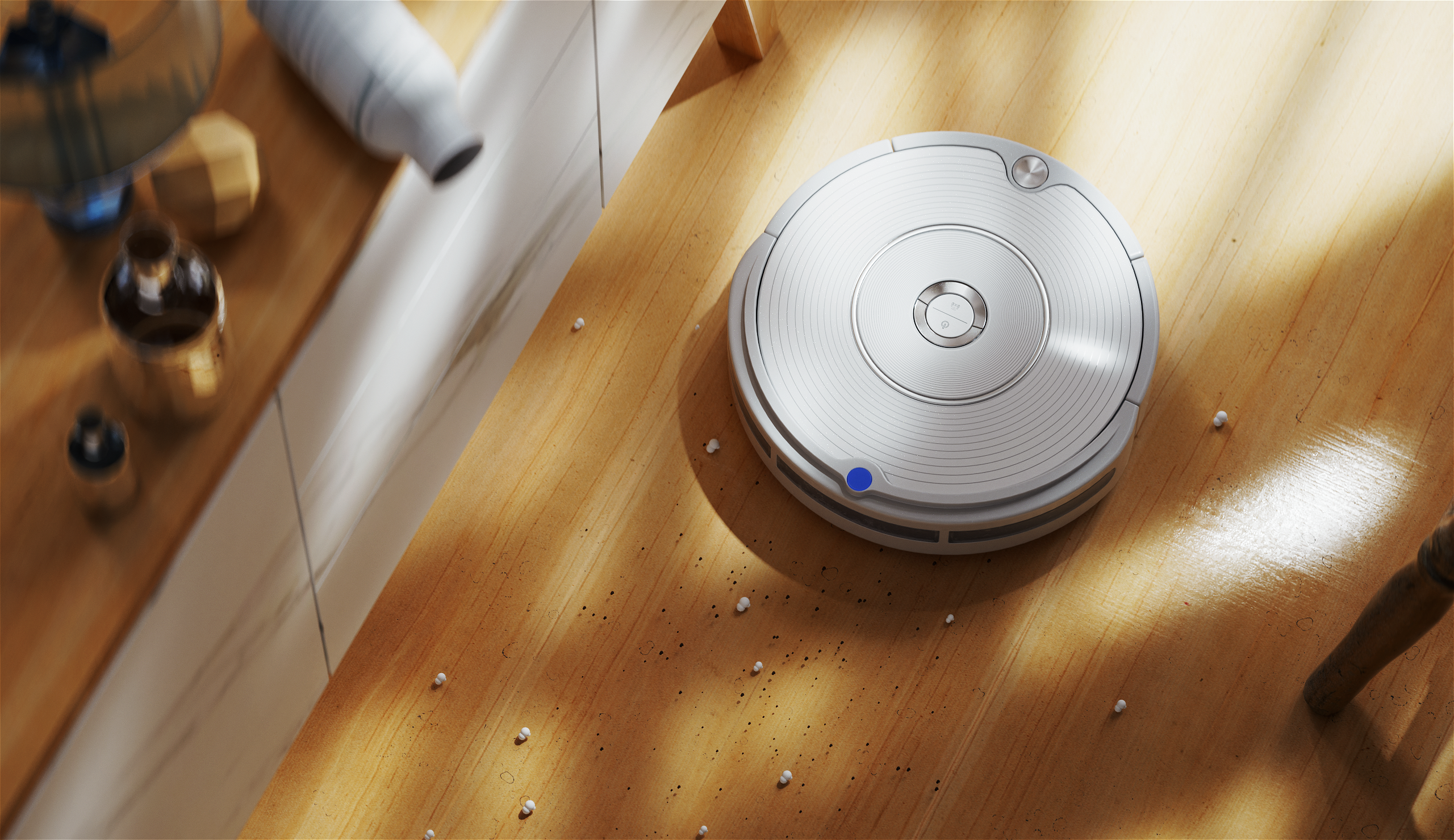 Product rendering，three-dimensional，octane，c4d，articles for daily use，Sweeping robot，