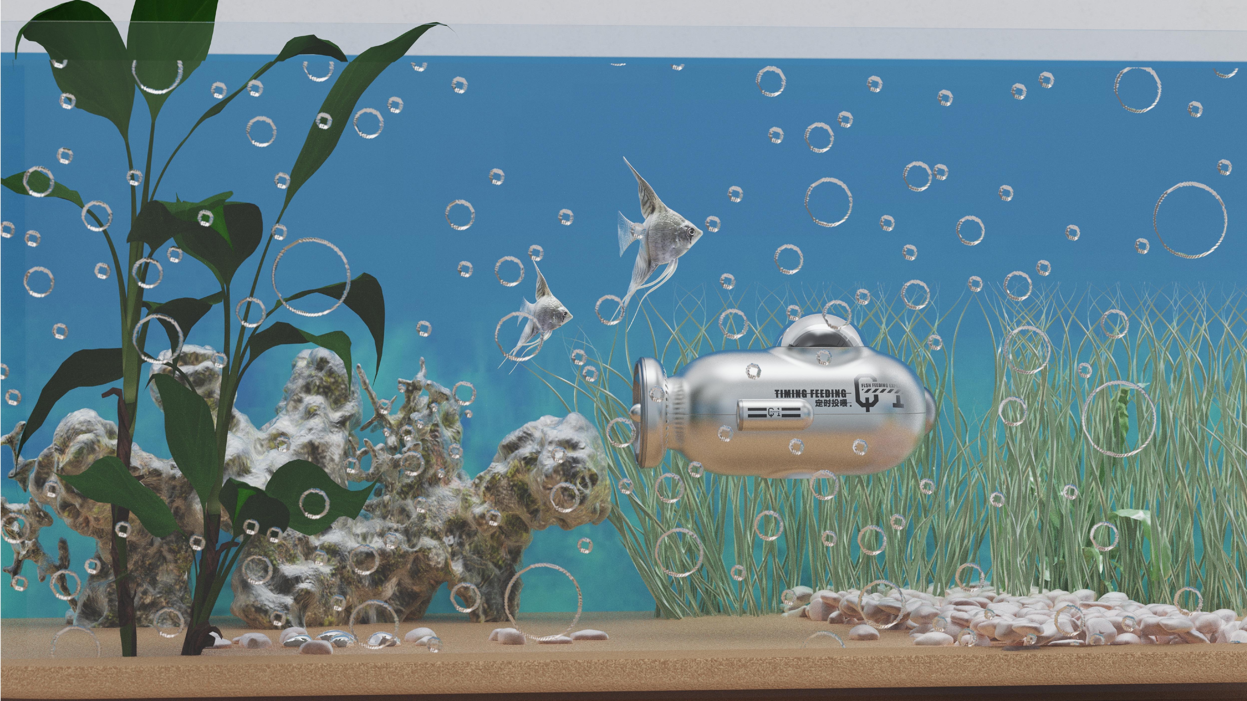product design，industrial design，Keyshot rendering，sample reels，submarine，fish tank，Pets，