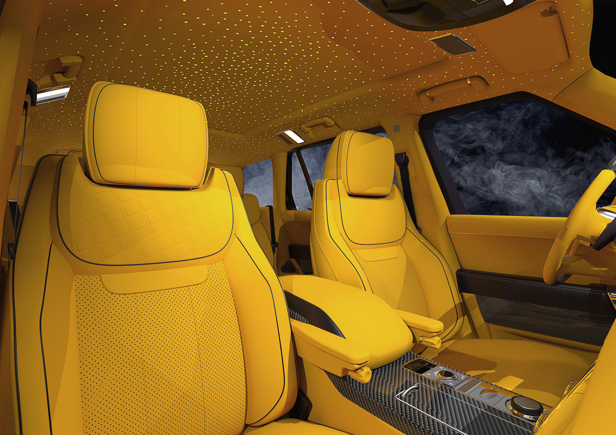 Range Rover Interior Triad Rendering Effect Diagram，
