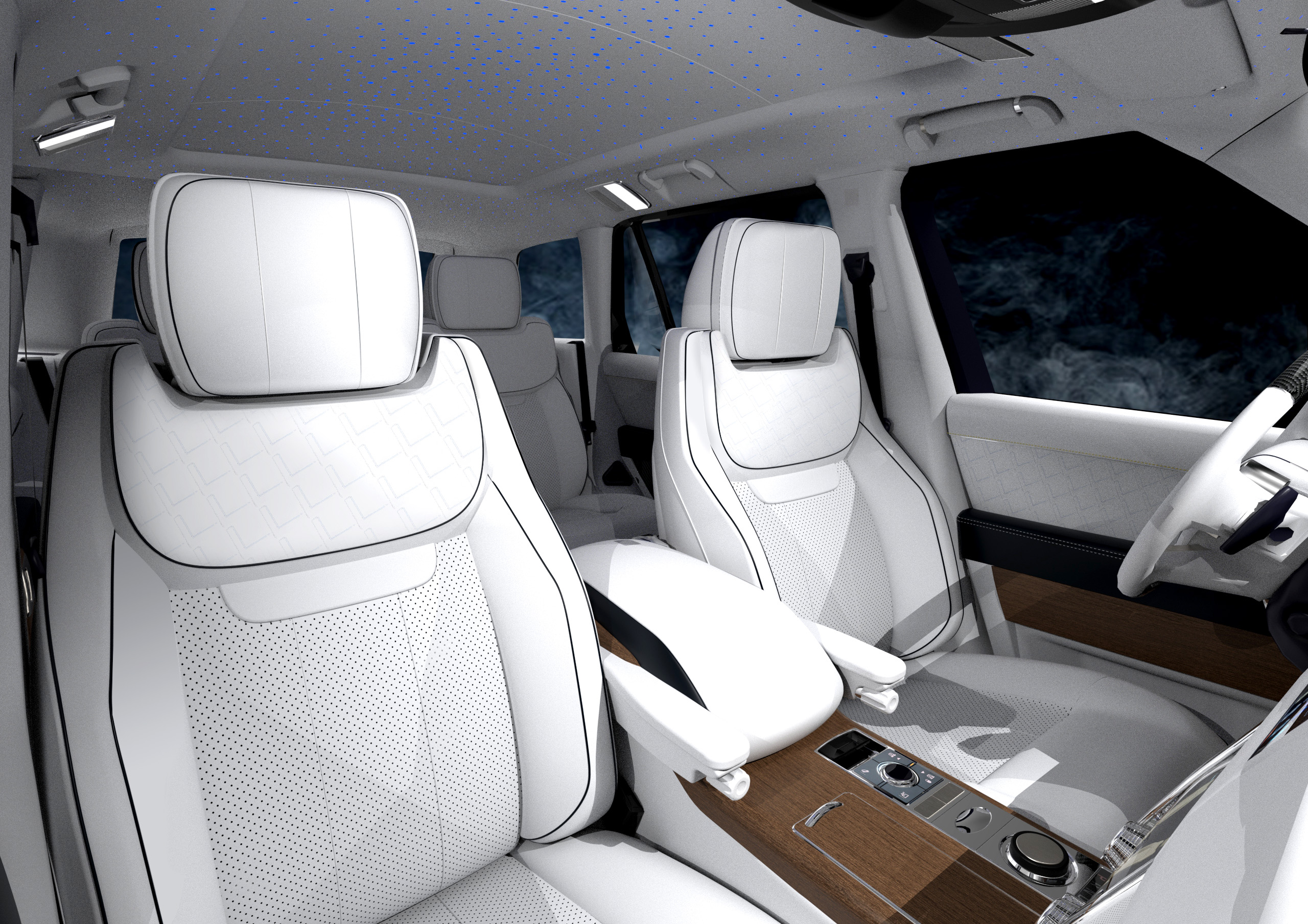 Range Rover Interior Triad Rendering Effect Diagram，