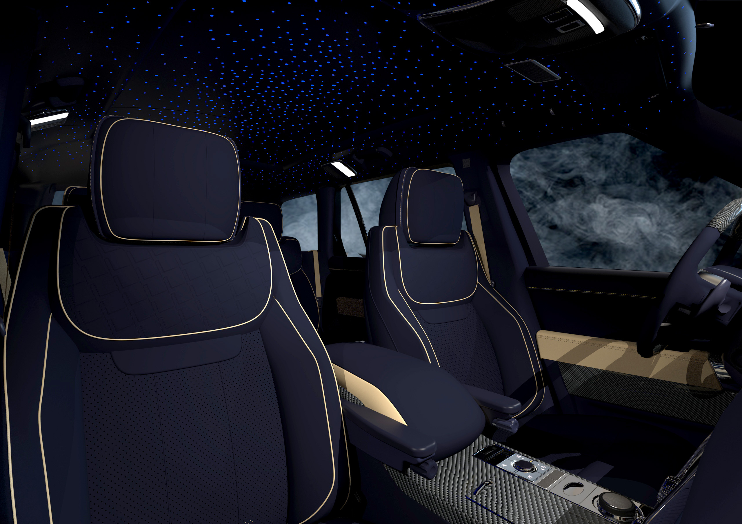 Range Rover Interior Triad Rendering Effect Diagram，