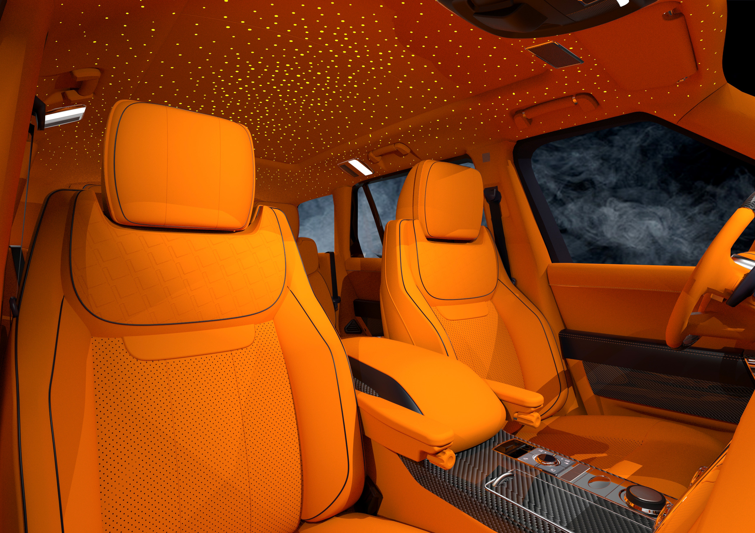 Range Rover Interior Triad Rendering Effect Diagram，