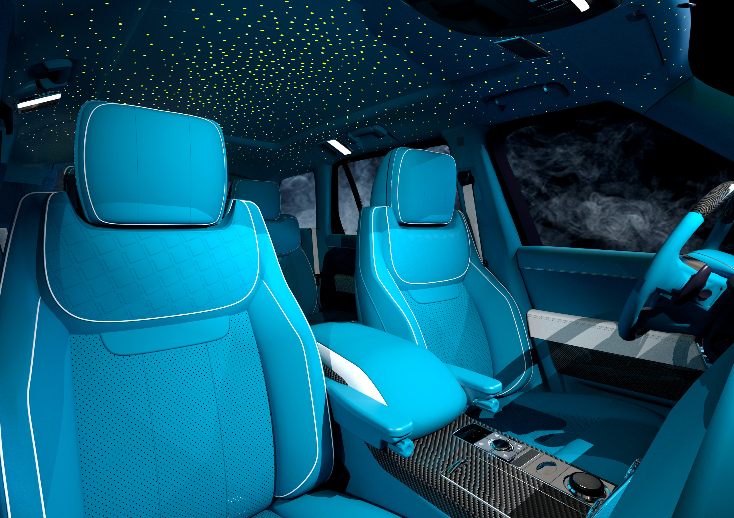 Range Rover Interior Triad Rendering Effect Diagram，