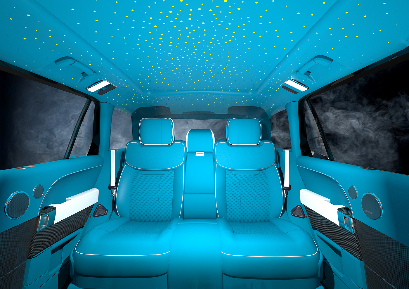 Range Rover Interior Triad Rendering Effect Diagram，