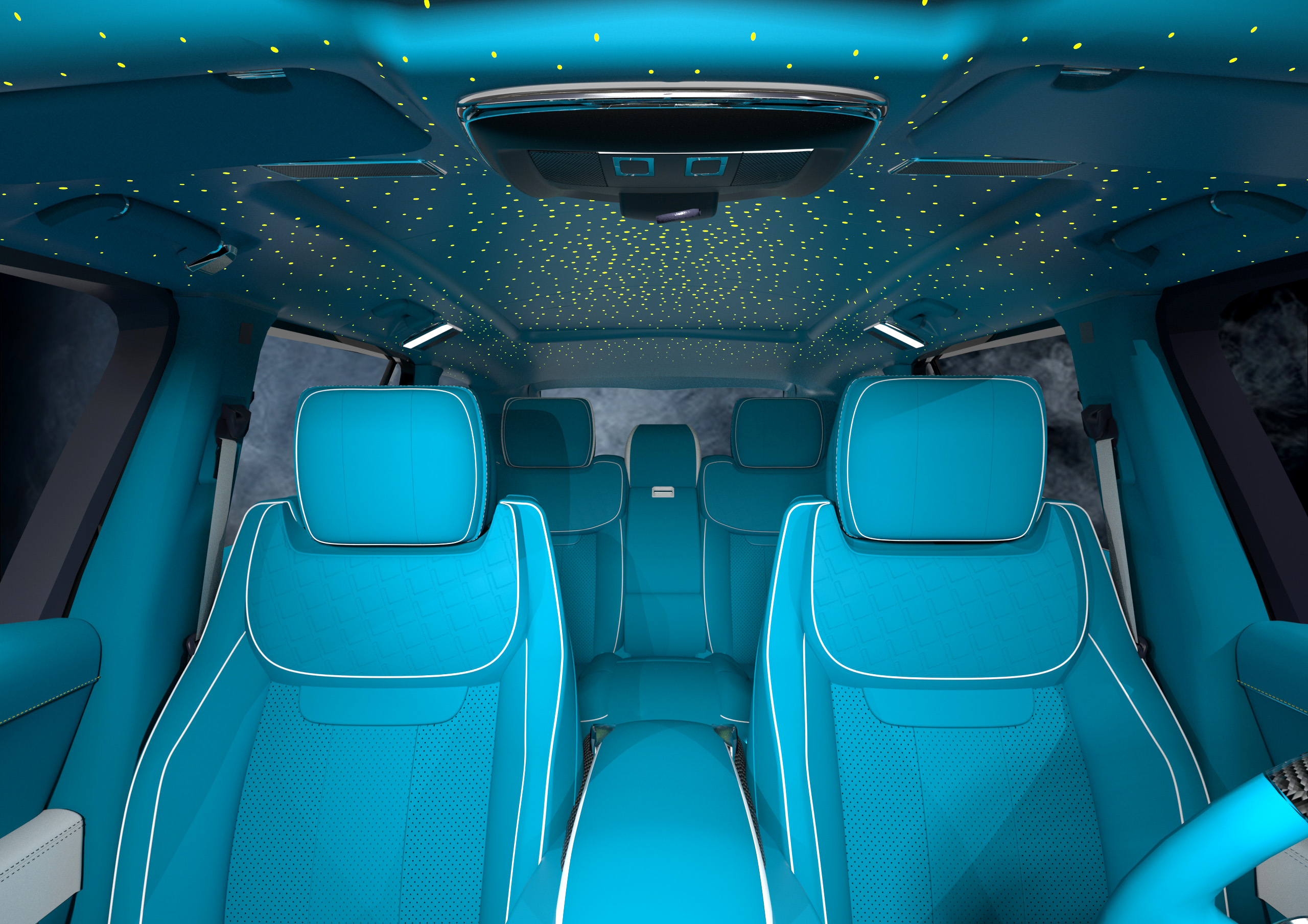 Range Rover Interior Triad Rendering Effect Diagram，