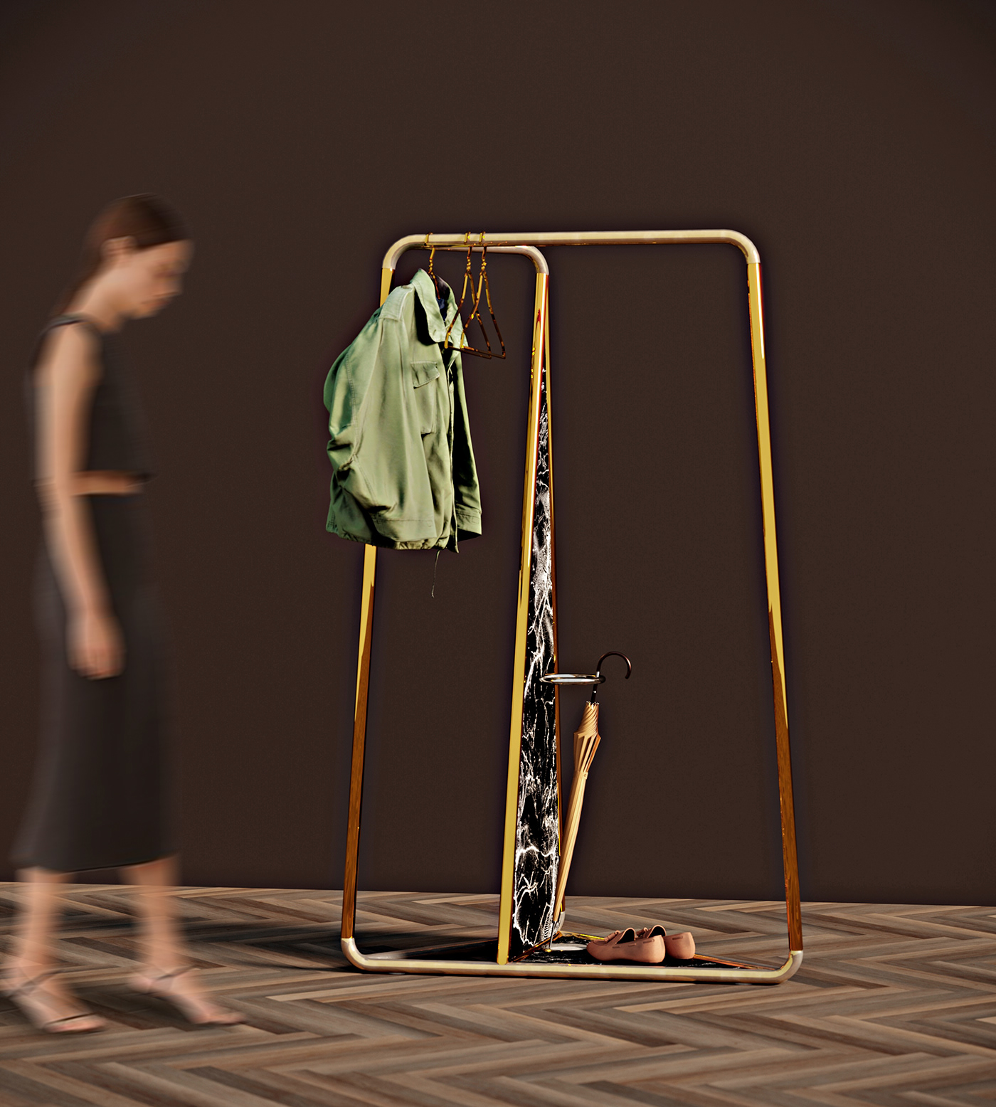 furniture design ，coat hanger，product design，3D modeling，Triangle，