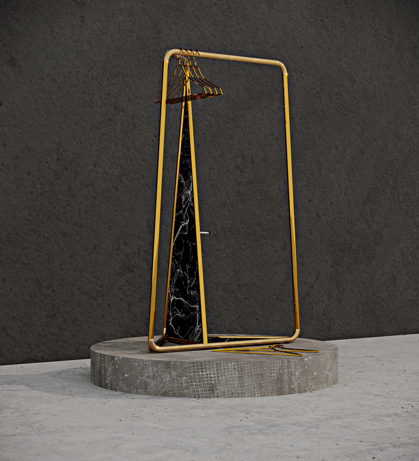 furniture design ，coat hanger，product design，3D modeling，Triangle，