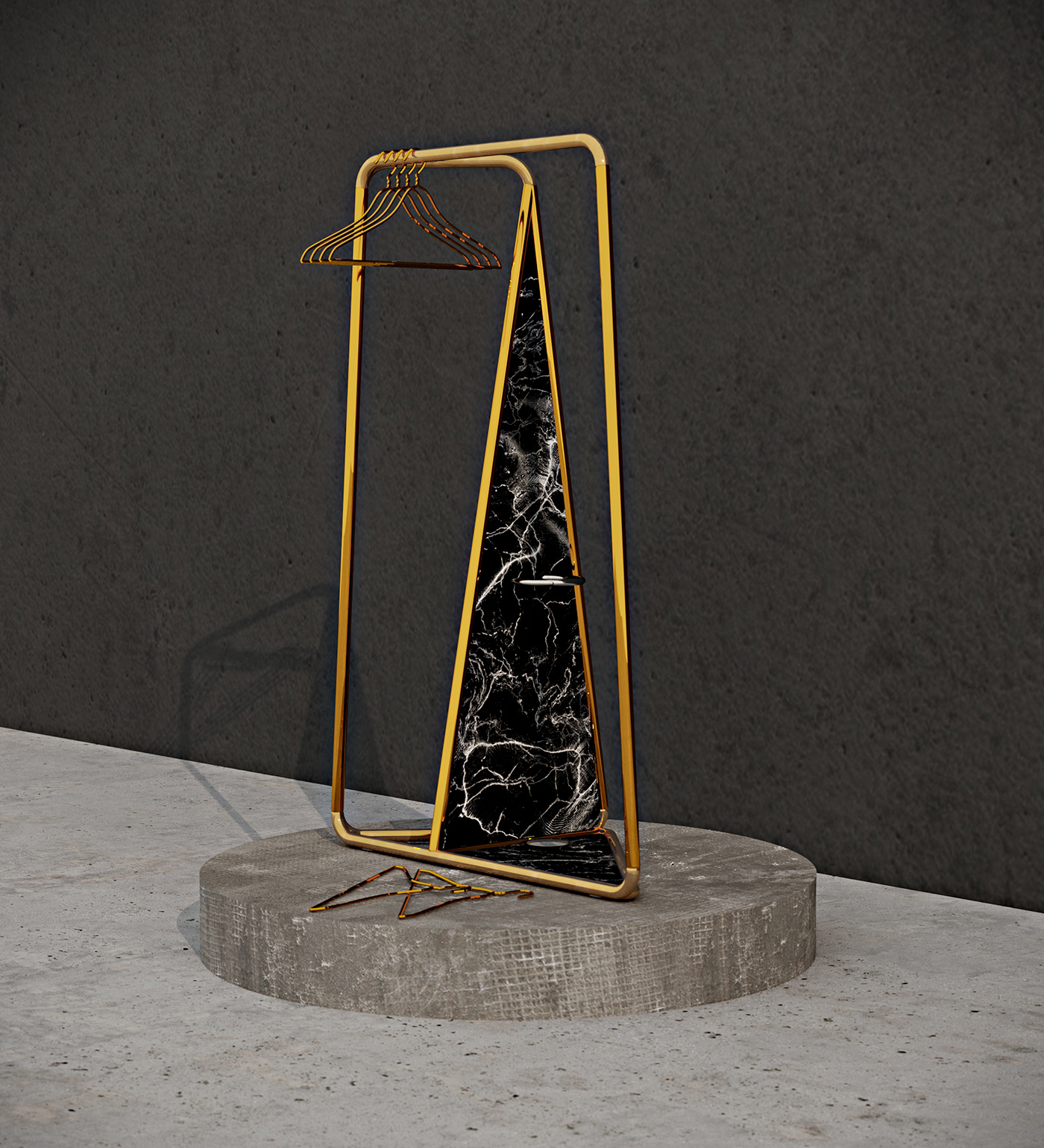 furniture design ，coat hanger，product design，3D modeling，Triangle，