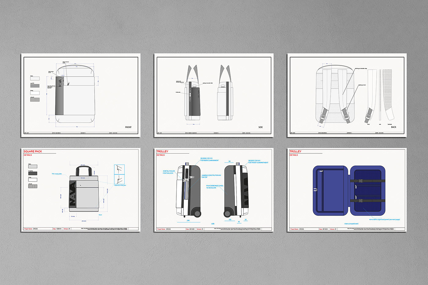 Riccardo Trussi，CROSS bag series，packing design，Modern style，