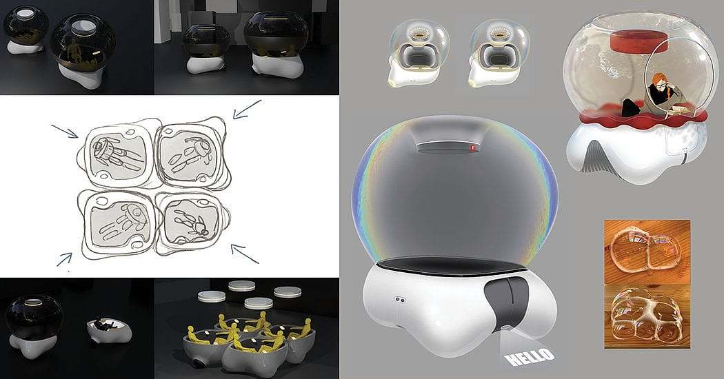 Concept Bubble，人体工程学，概念设计，Chuan Jiang，单人吊舱，汽车设计，