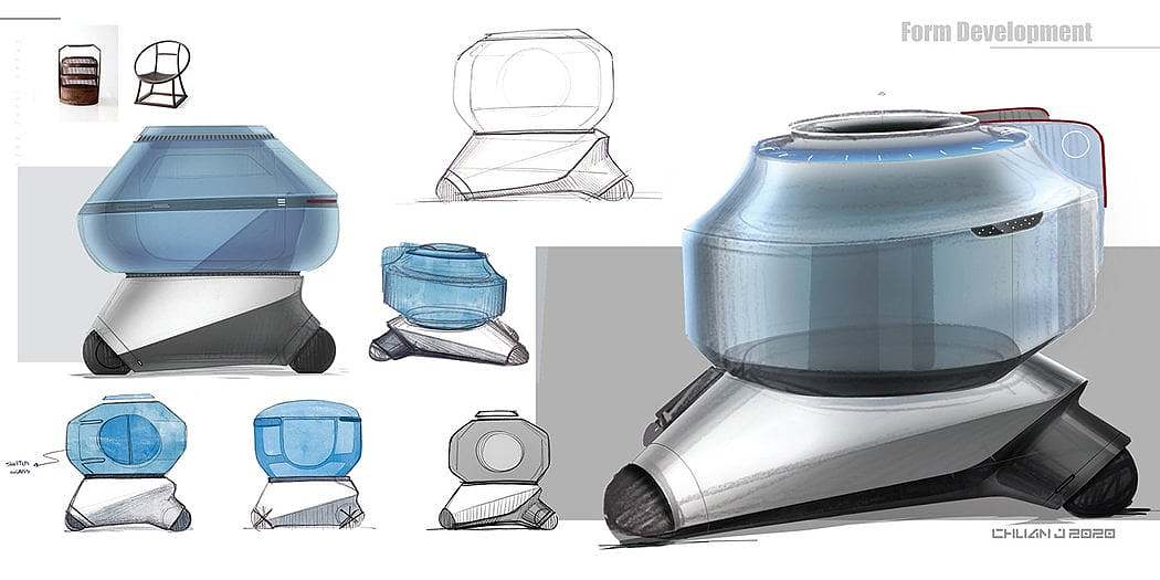 Concept Bubble，Ergonomics，conceptual design，Chuan Jiang，Single Pod，Automobile design，