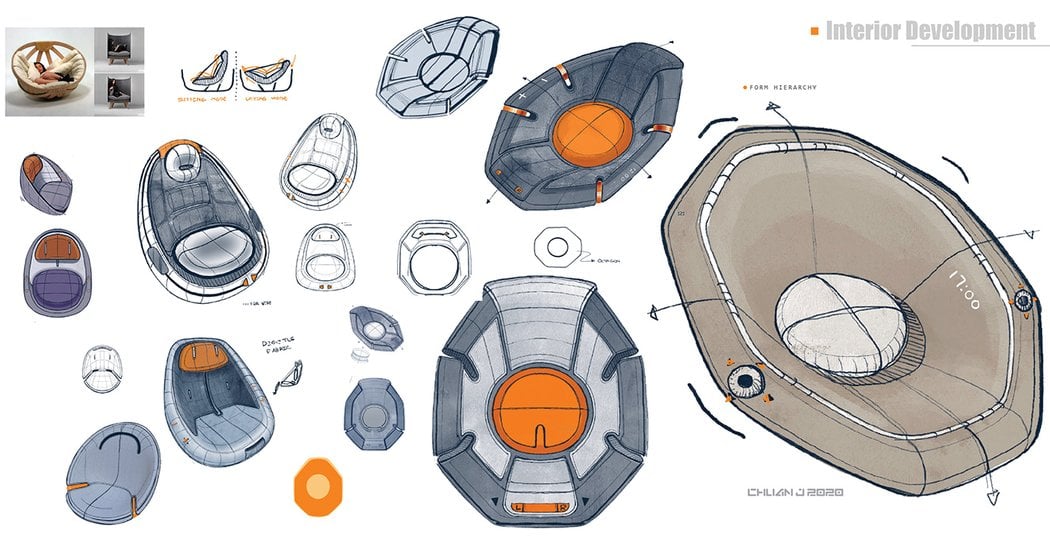 Concept Bubble，Ergonomics，conceptual design，Chuan Jiang，Single Pod，Automobile design，