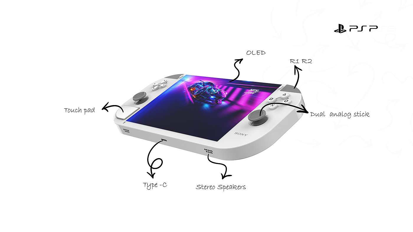 sony，PSP，Appearance design，product design，recreational machines，Electronics，concept，