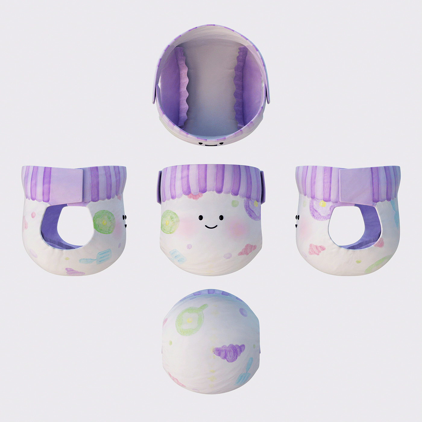 Diapers，product design，Appearance design，supple，Large absorption，Product video，