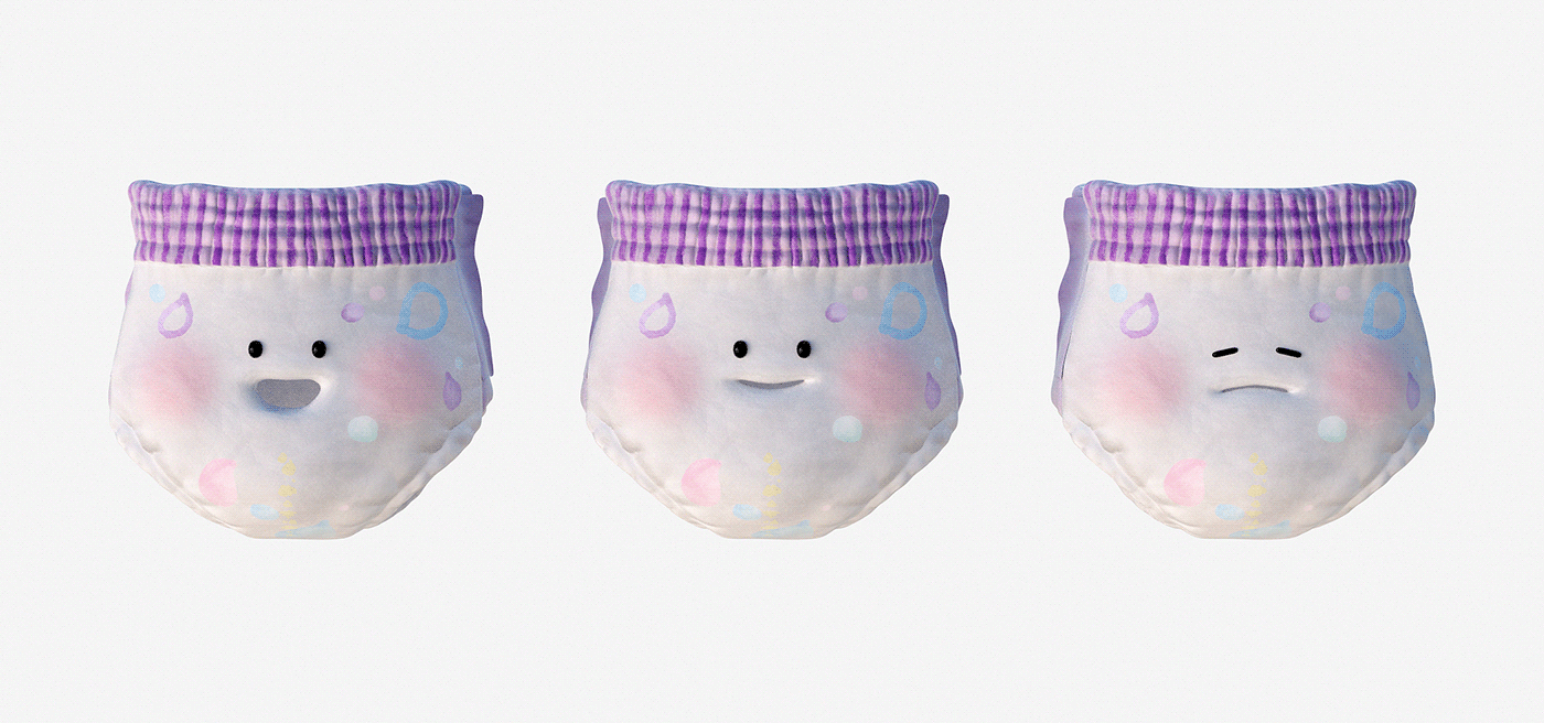 Diapers，product design，Appearance design，supple，Large absorption，Product video，