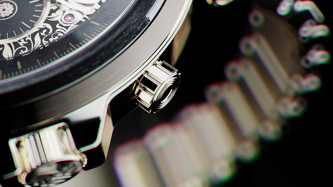 3d，Design，luxury goods，Wrist watch，MOTION，montre，Reflection，