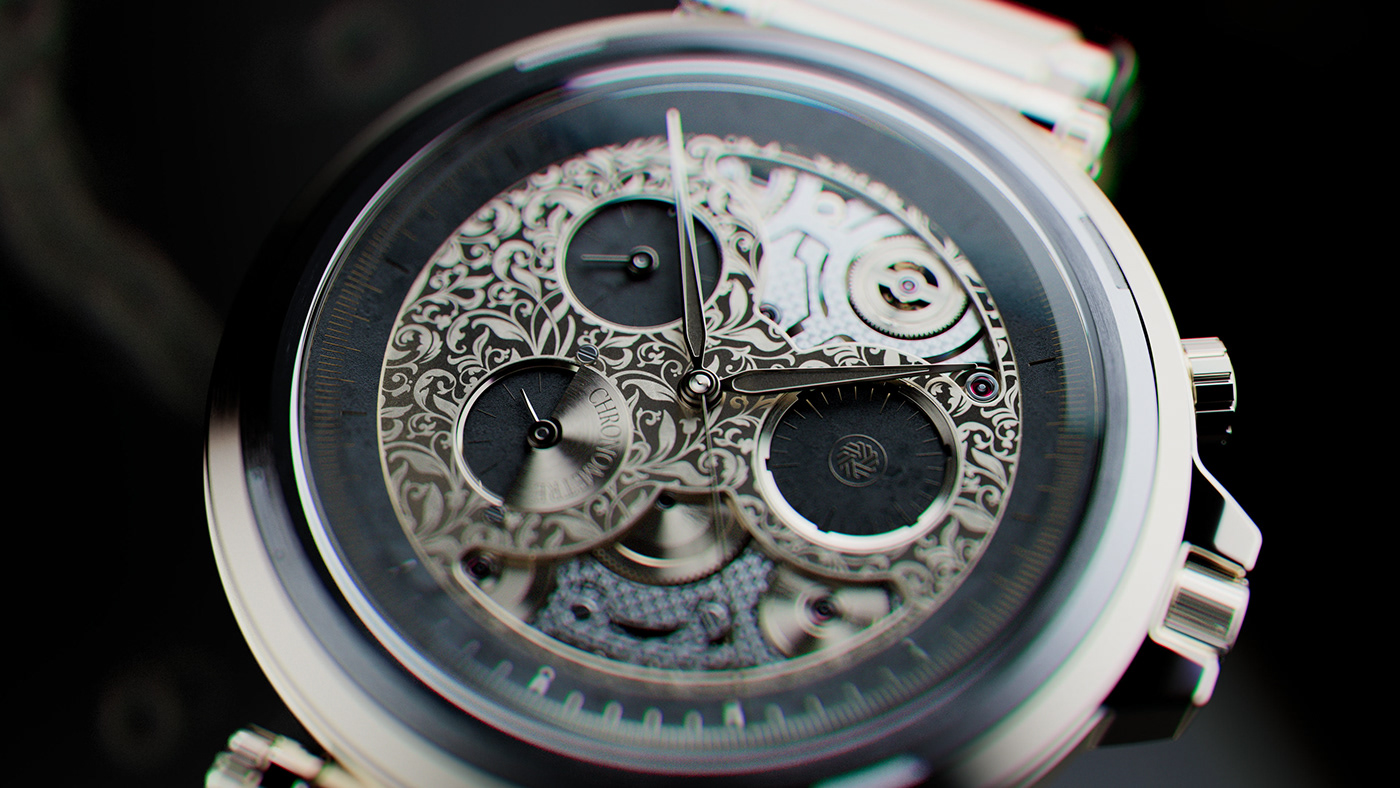 3d，Design，luxury goods，Wrist watch，MOTION，montre，Reflection，