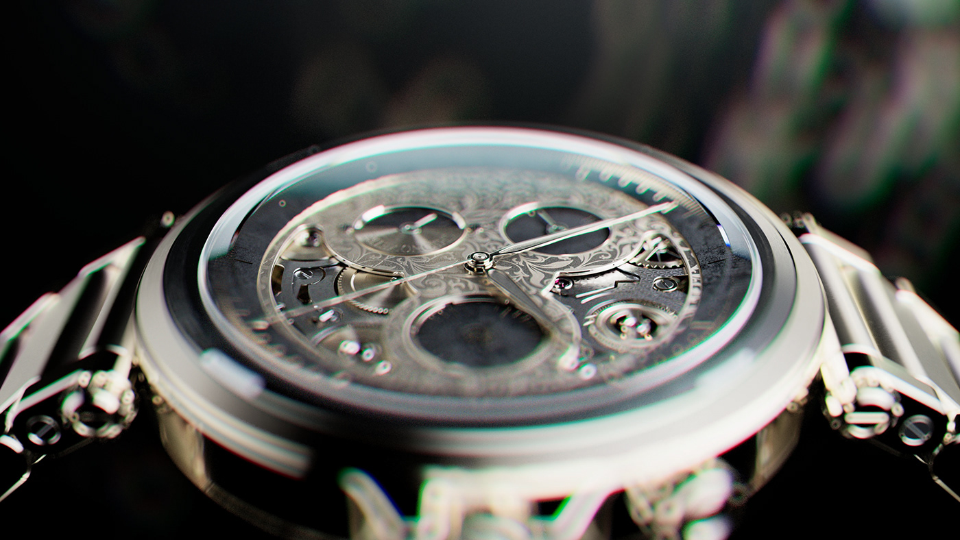 3d，Design，luxury goods，Wrist watch，MOTION，montre，Reflection，