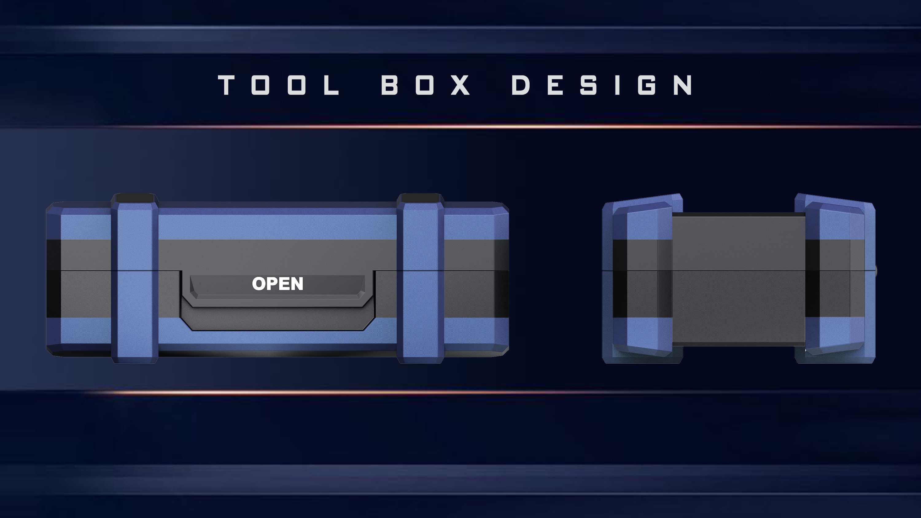 Tool box，Appearance design，Wrap soft glue，Top window，