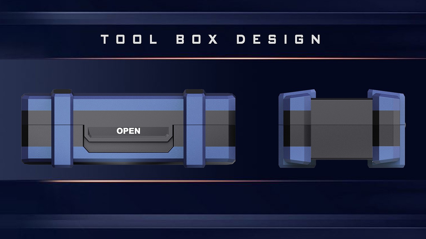 工具盒，外观设计，包裹软胶，顶部视窗，