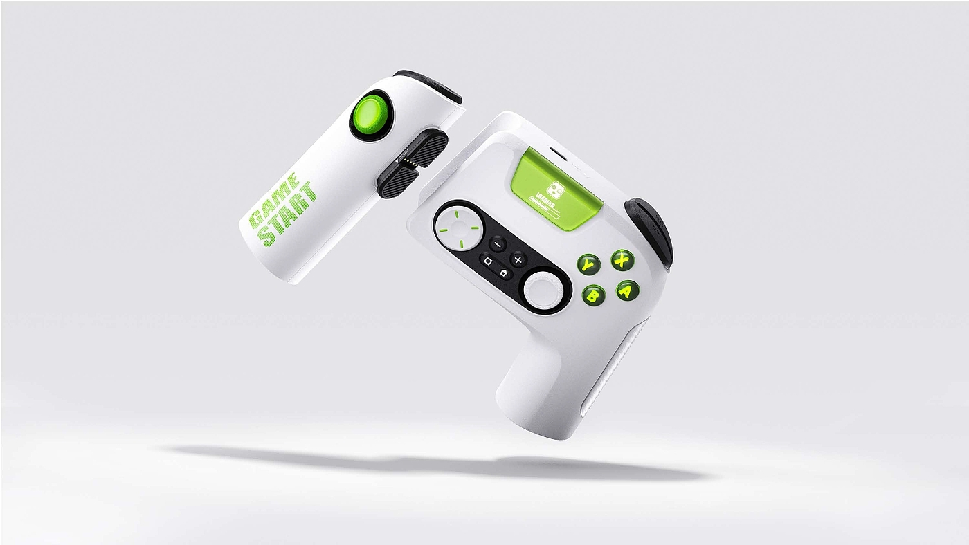 product design，industrial design，Keyshot rendering，sample reels，Game handle，3c，