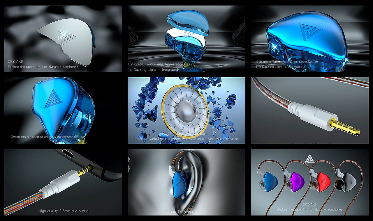 c4d，headset，hifi，HiFi headset，C4D animation，OC rendering，3c，