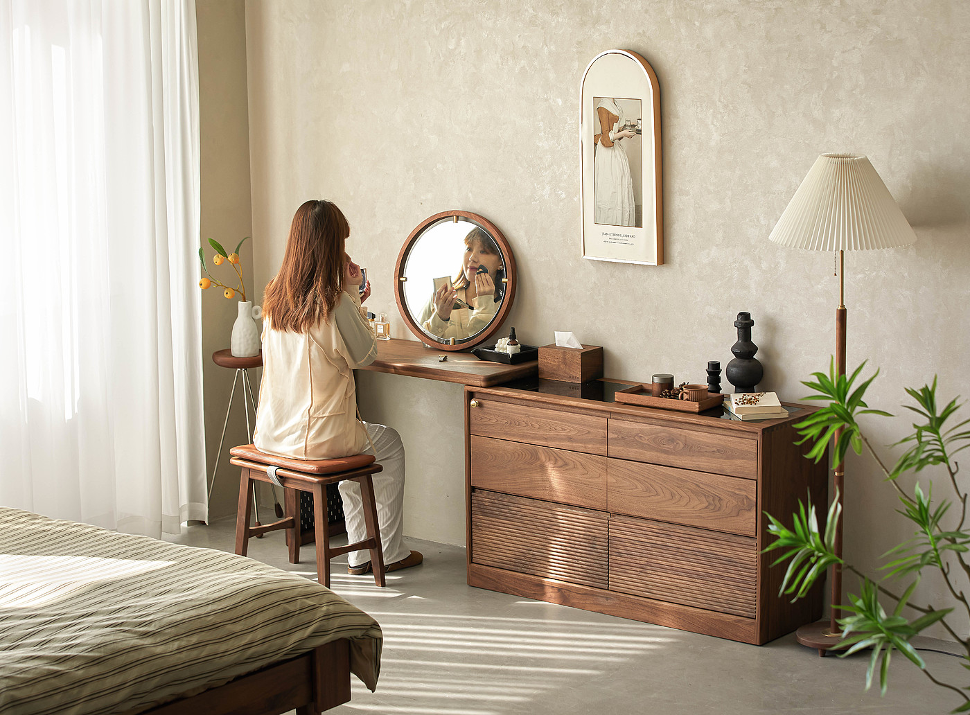 furniture design ，North American black walnut，Bucket cabinet，Solid wood furniture，dresser，Bedroom decoration，