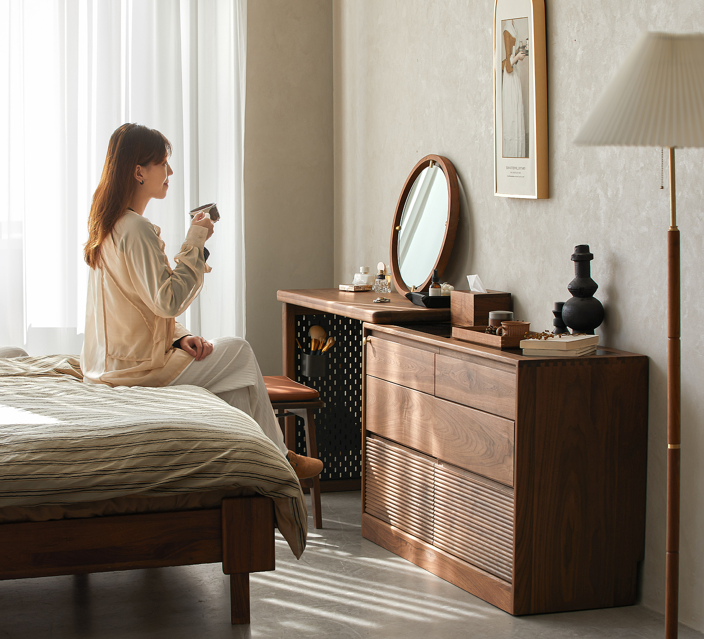 furniture design ，North American black walnut，Bucket cabinet，Solid wood furniture，dresser，Bedroom decoration，