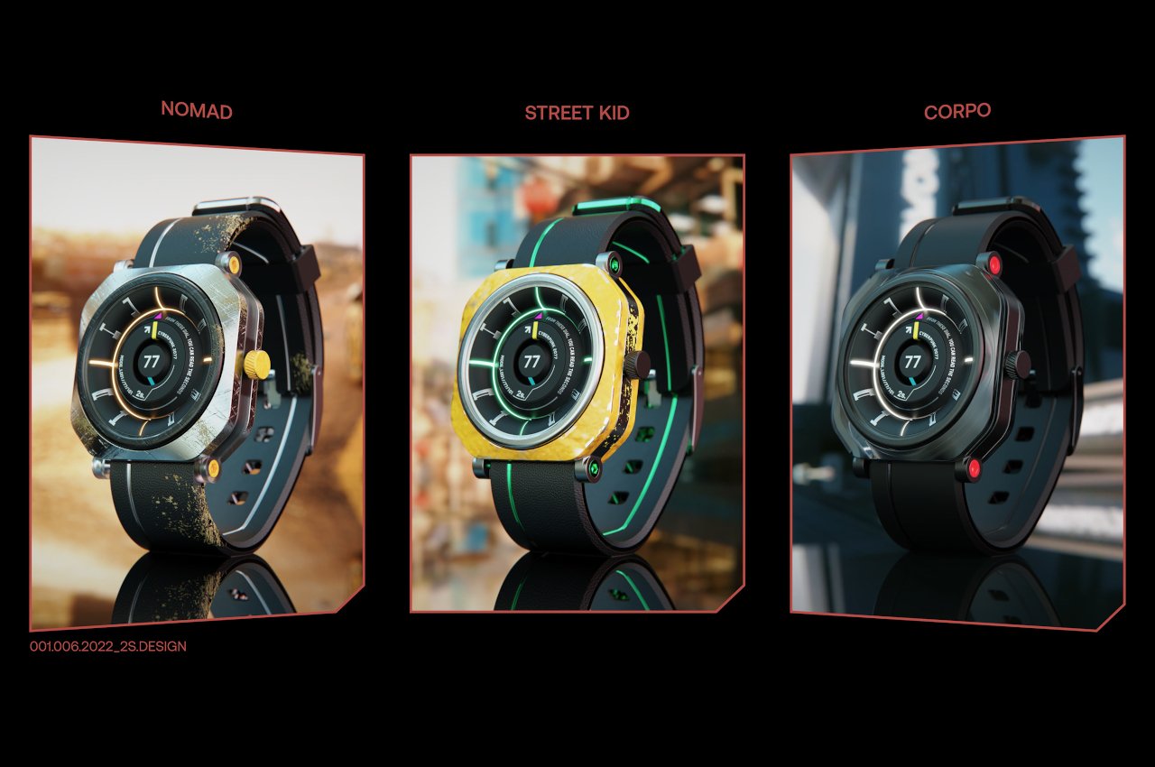 Wrist watch，Cyberpunk，conceptual design，