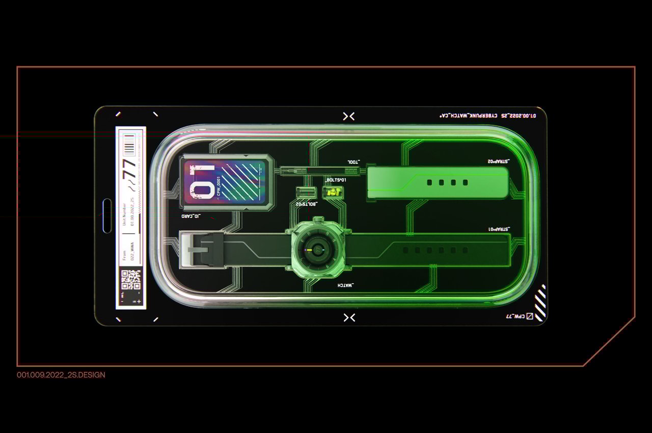 Wrist watch，Cyberpunk，conceptual design，