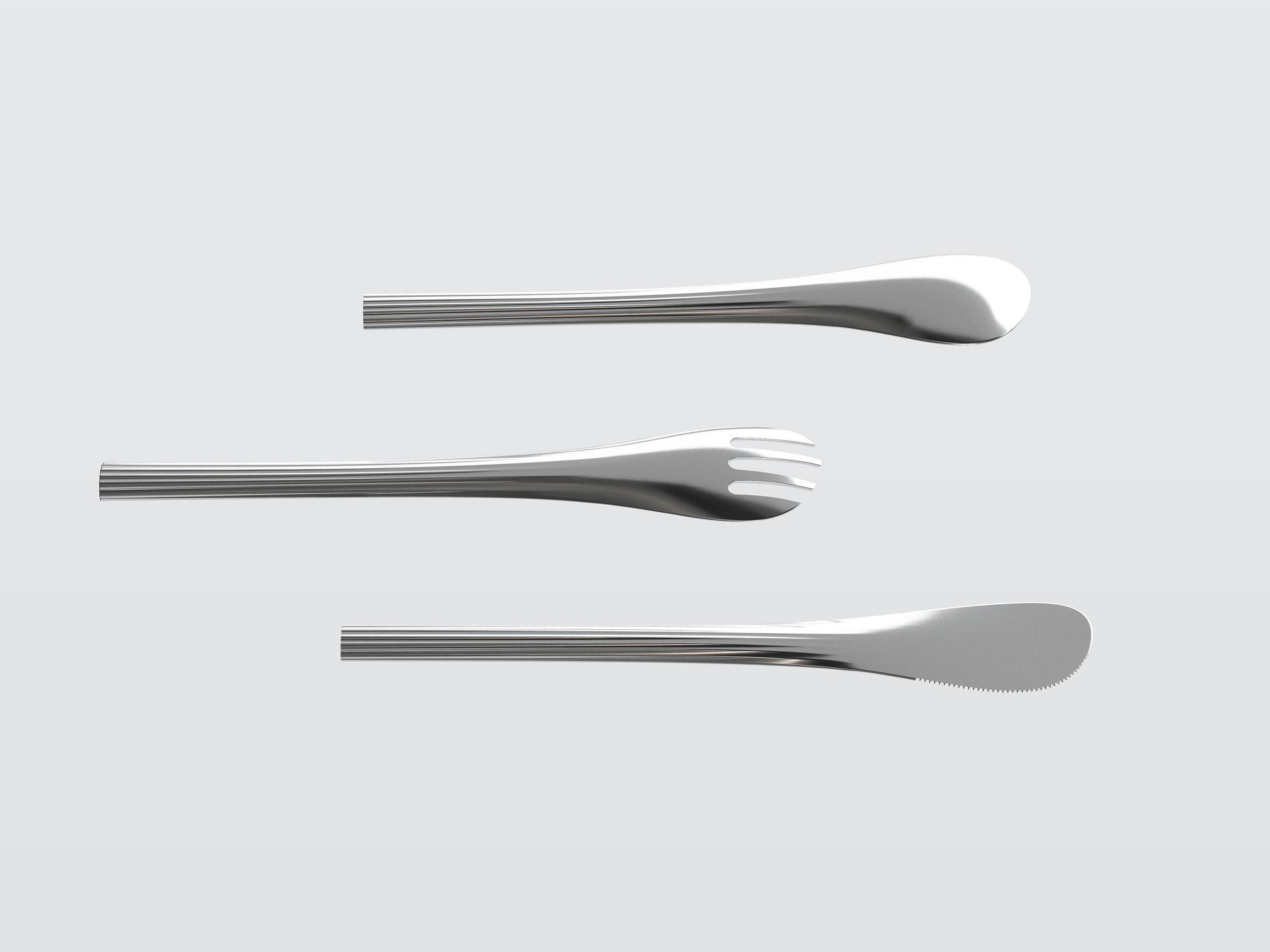 Tableware design，knife，fork，workmanship，Metal，Made in Italy，product design，Render，