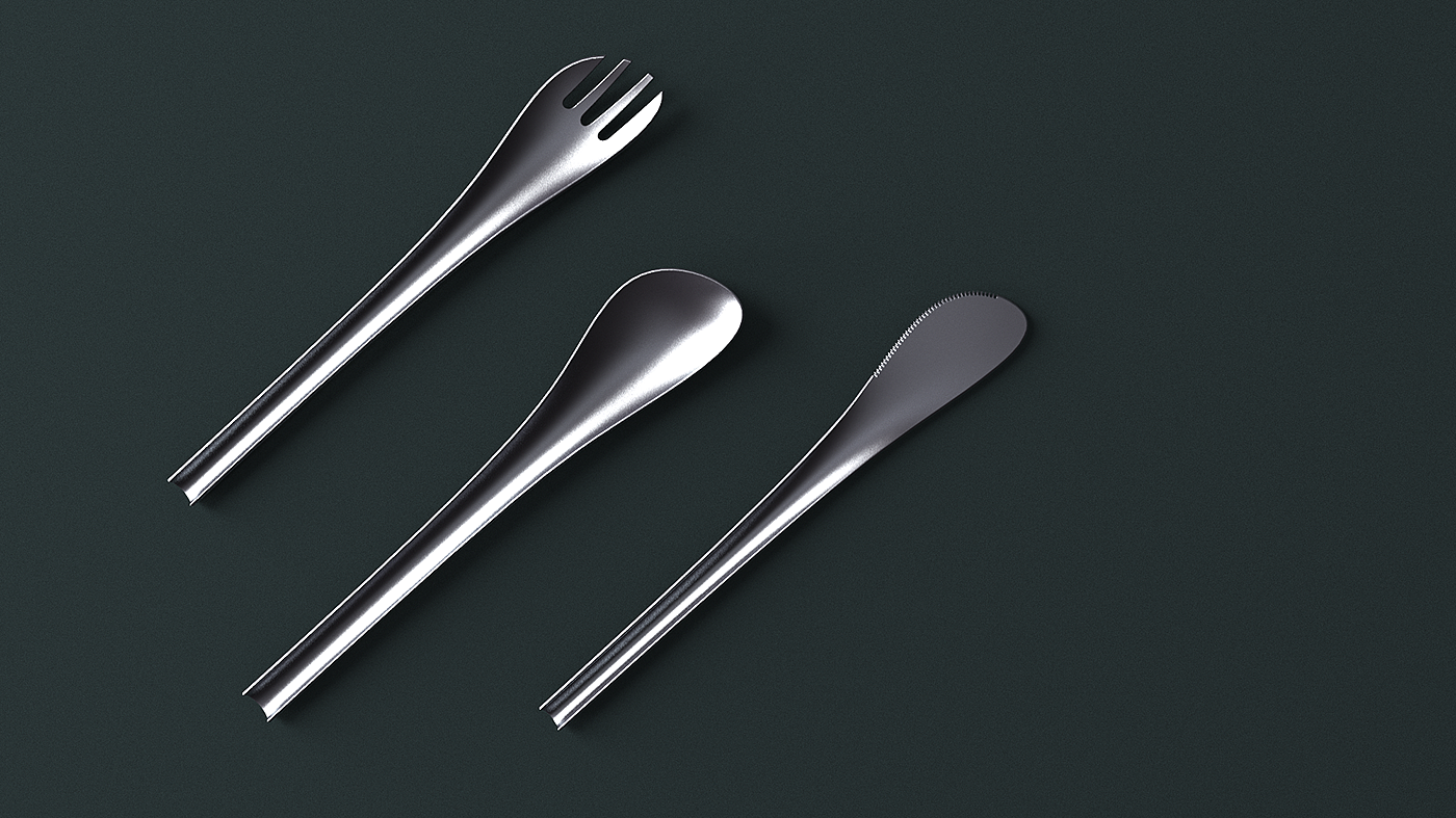 餐具设计，刀，叉，工艺，金属，意大利制造，产品设计，渲染，