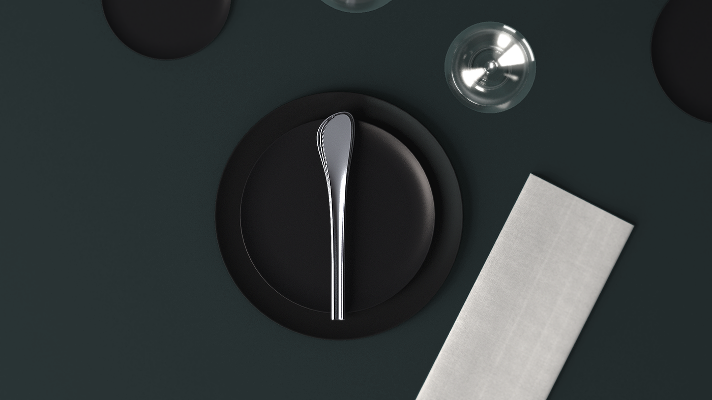 Tableware design，knife，fork，workmanship，Metal，Made in Italy，product design，Render，