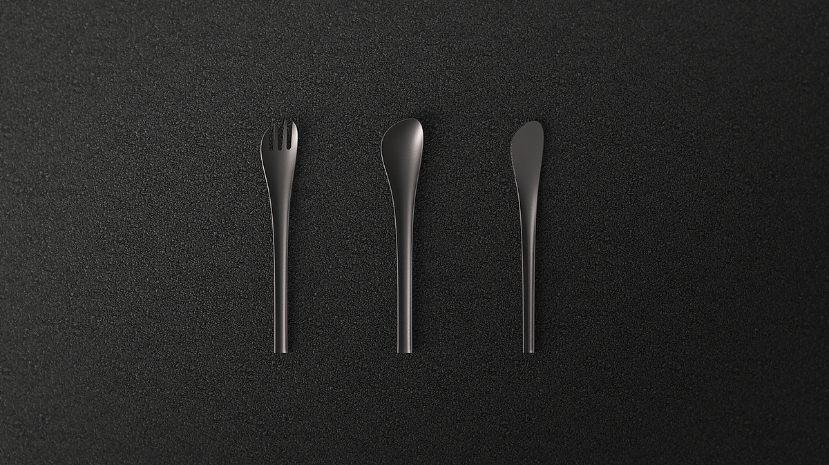 Tableware design，knife，fork，workmanship，Metal，Made in Italy，product design，Render，