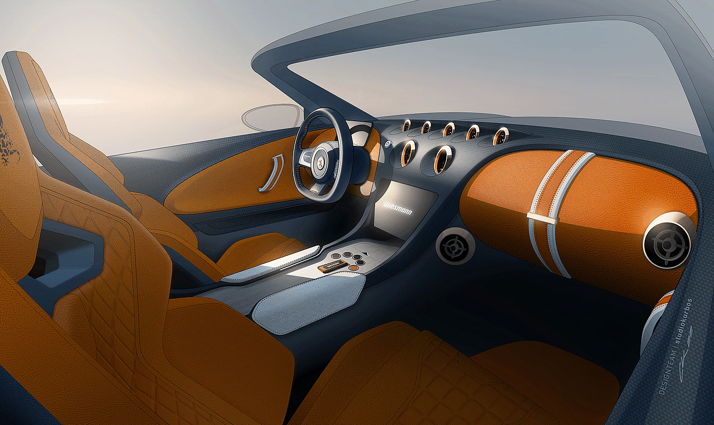 open car，Car rendering，Electric sports car，Automotive interior，