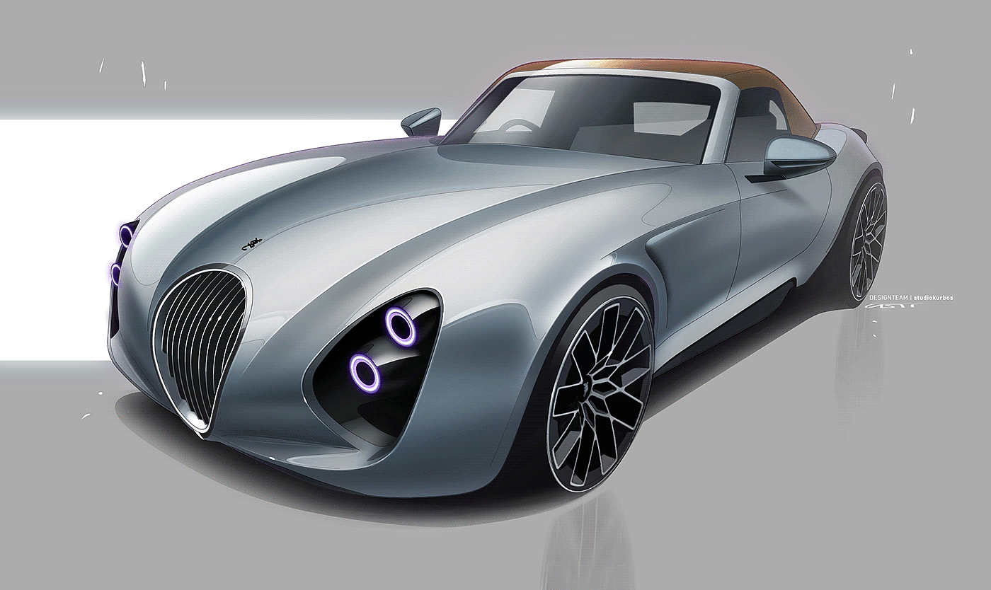 open car，Car rendering，Electric sports car，Automotive interior，