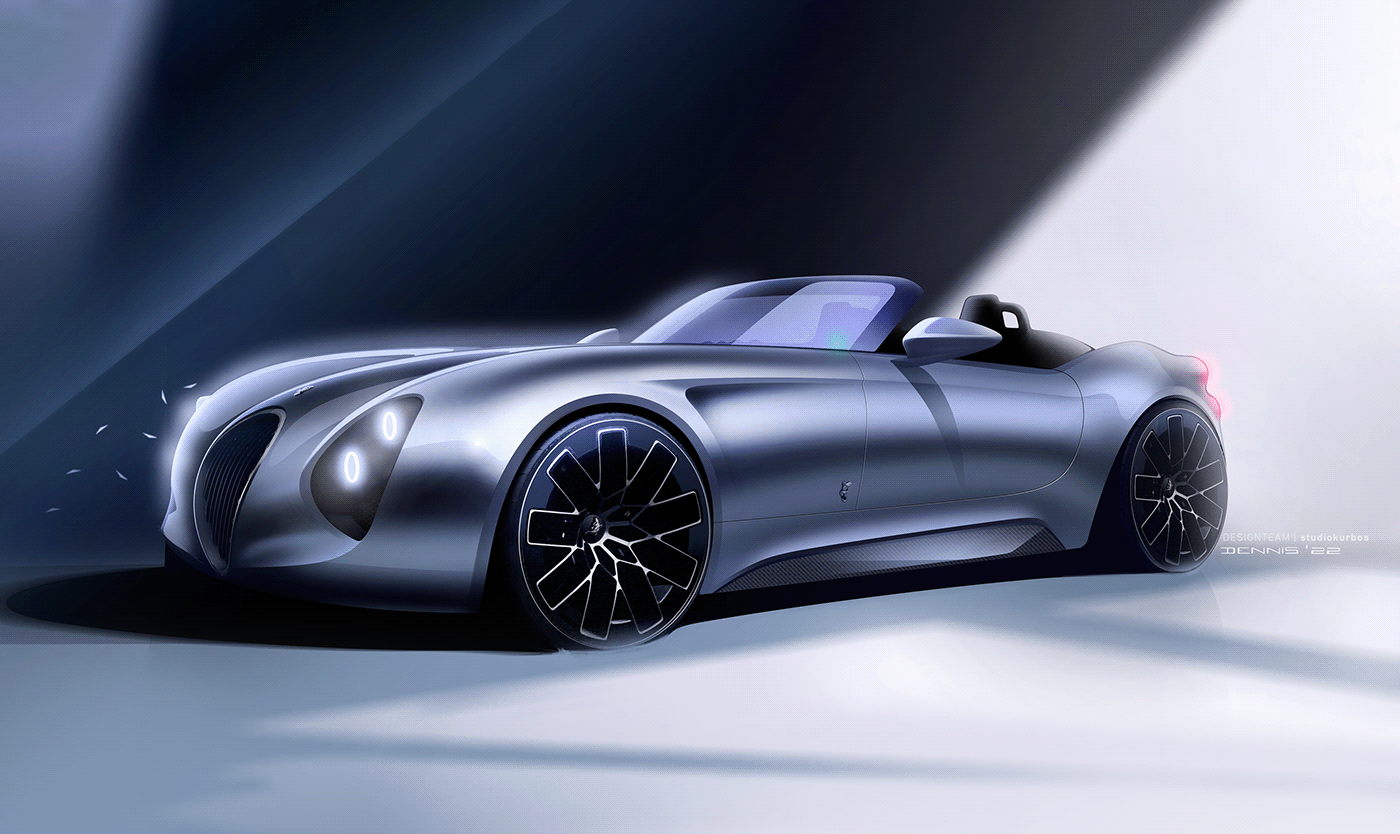 open car，Car rendering，Electric sports car，Automotive interior，