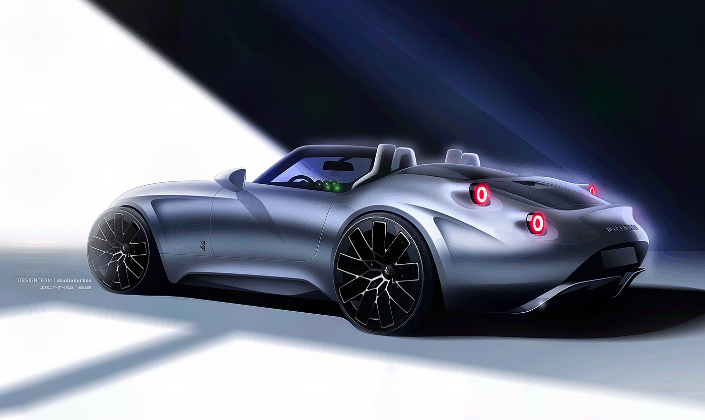 open car，Car rendering，Electric sports car，Automotive interior，