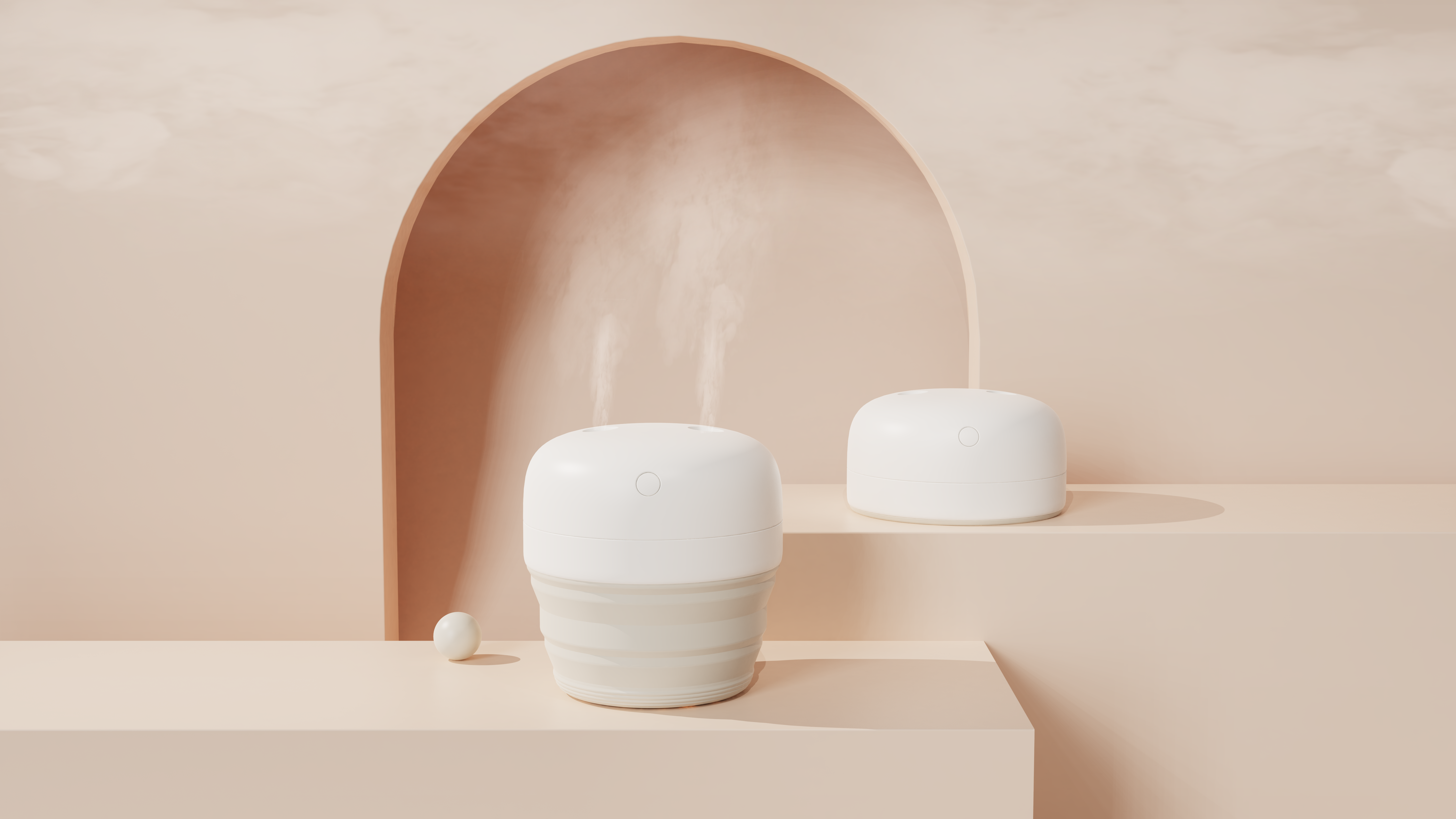 Creative folding humidifier，Travel good things, accompanying humidification!，Folding storage, no space，Double-hole spray, wider humidification range，