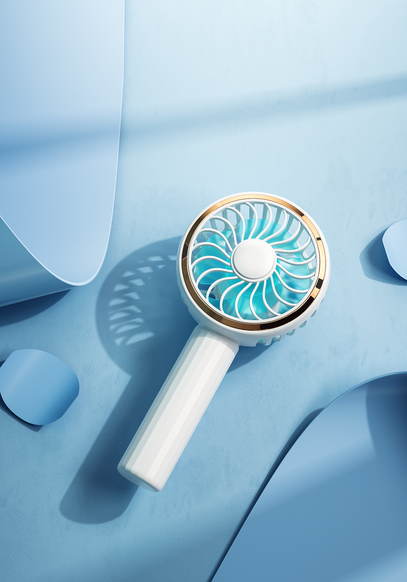 Product rendering，Product modeling，Small fan，Handheld fan，